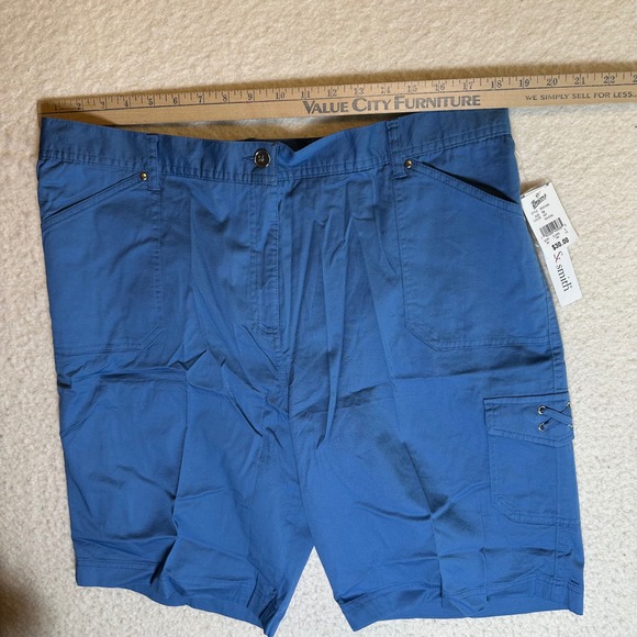 Hasting & Smith Womens Riviera Blue Cargo Shorts Sz 14 NWT BD0145A Elastic Back - Picture 5 of 13